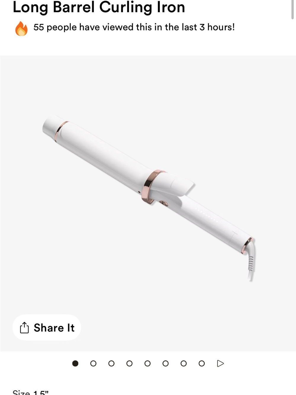 T3 White Curling Iron with Rose Gold Accents